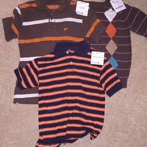 3 boys shirts, polos and sweater